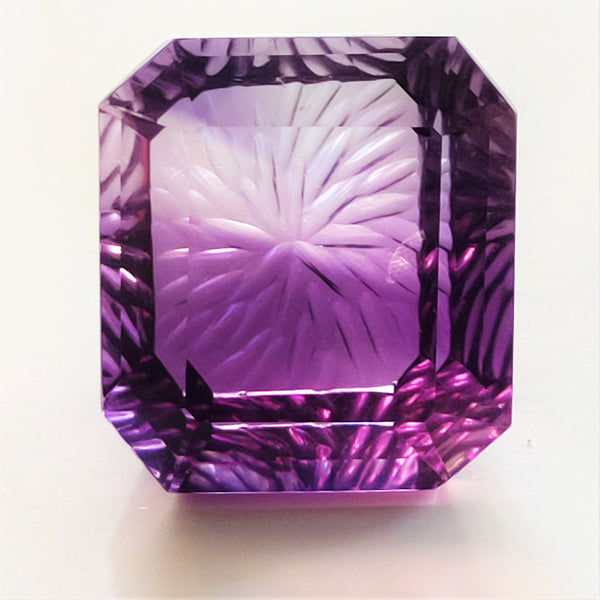 Amethyst 23x21mm Rectangular Fantasy Cut Gemstone