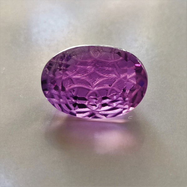 Amethyst 16x11mm Oval Fantasy Cut Gemstone