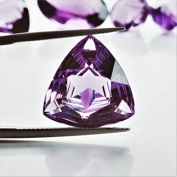 Amethyst 17.5x17mm Trillion Cut Gemstone