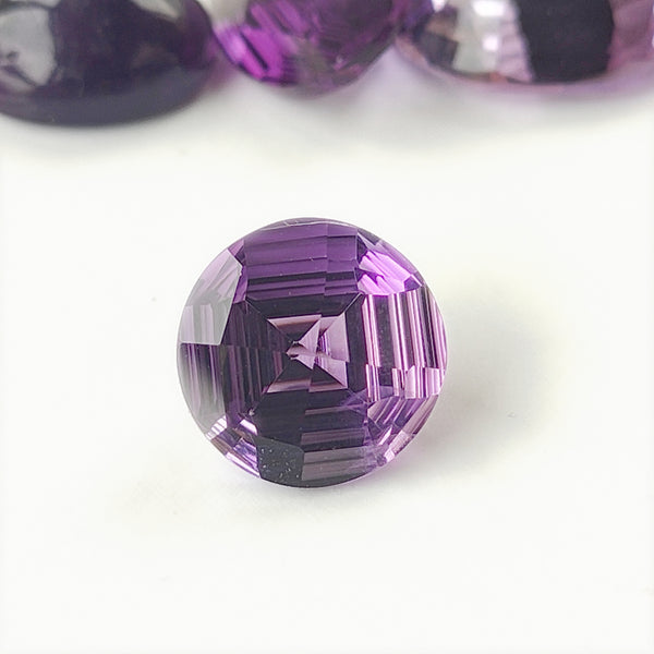 Amethyst 12.5mm Round Fantasy Cut Gemstone
