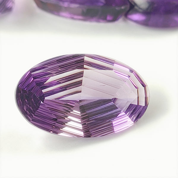 Amethyst 23x14mm Oval Fantasy Cut Gemstone