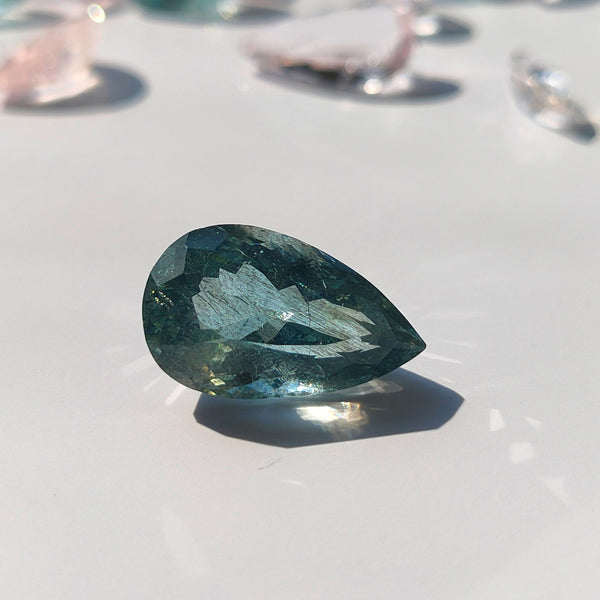 Aquamarine 17.3x10.5mm Pear  Cut Faceted Gemstone