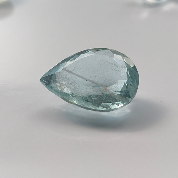 Aquamarine 17x15mm Pear Cut Faceted Gemstone