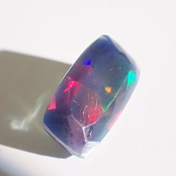 Black Opal 11.7x6mm Faceted Rectangular Gemstone