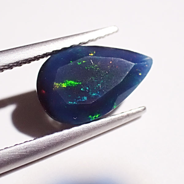 Black Opal 10.5x6.5mm Faceted Pear Cut Gemstone