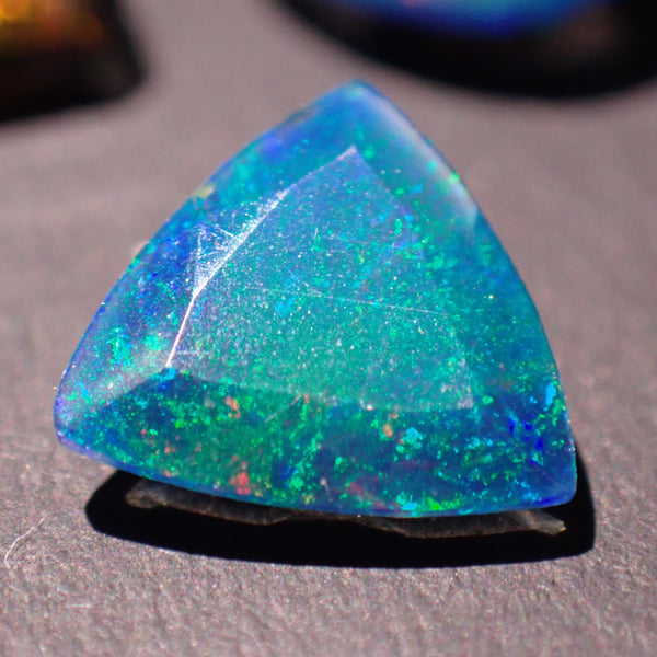 Black Opal 7.8mm Triangular Faceted Gemstone