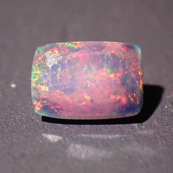 Black Opal 7.8x5.6mm Rectangular Faceted Gemstone