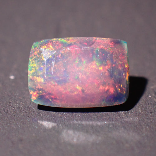 Black Opal 7.8x5.6mm Rectangular Faceted Gemstone