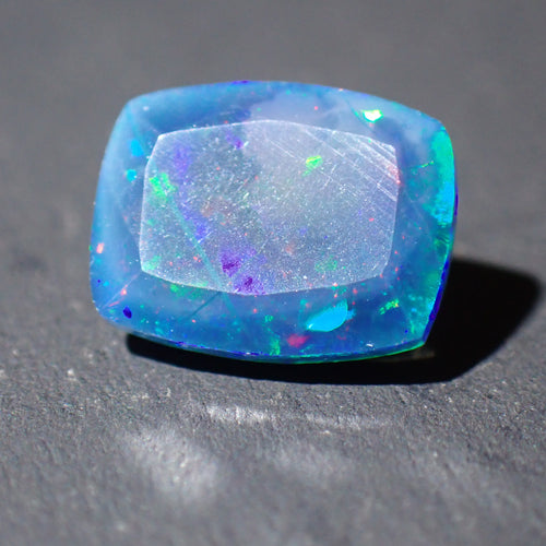 Black Opal 9x7mm Rectangular Faceted Gemstone