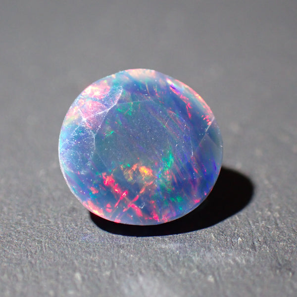 Black Opal 7.5mm Faceted Round Gemstone