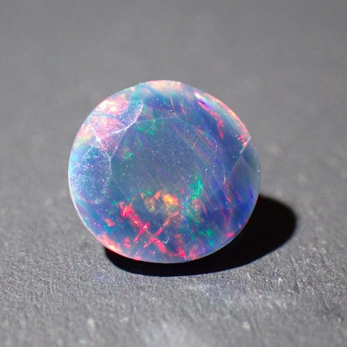 Black Opal 7.5mm Faceted Round Gemstone