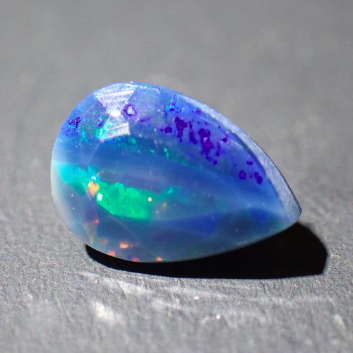 Black Opal 9x6mm Faceted Pear Cut Gemstone