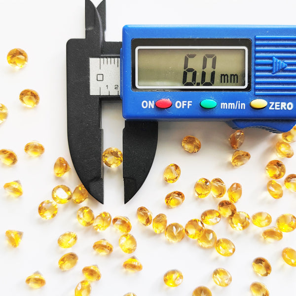 Citrine 6mm Round Faceted Gemstone Pair