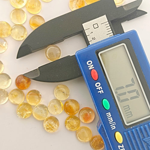 Citrine 7mm Round Gemstone Cabochon Pair