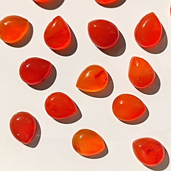 Carnelian 10x8mm Pear Cut Loose Gemstone Cabochon