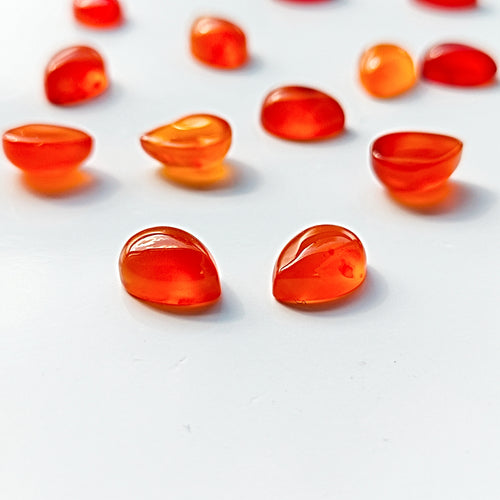 Carnelian 8x6mm Pear Cut Loose Gemstone Cabochon Pair