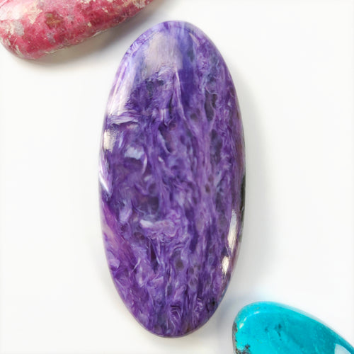 Charoite 56x26mm Oval Cabochon