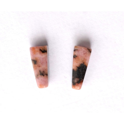 Rhodonite 10x4mm Trapezium Cut Gemstone Cabochon Pair