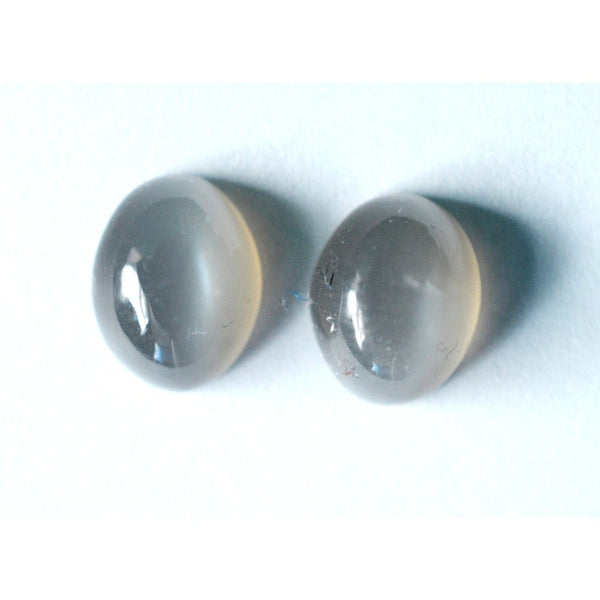 Gray Moonstone 8x6mm Oval Gemstone Cabochon Pair