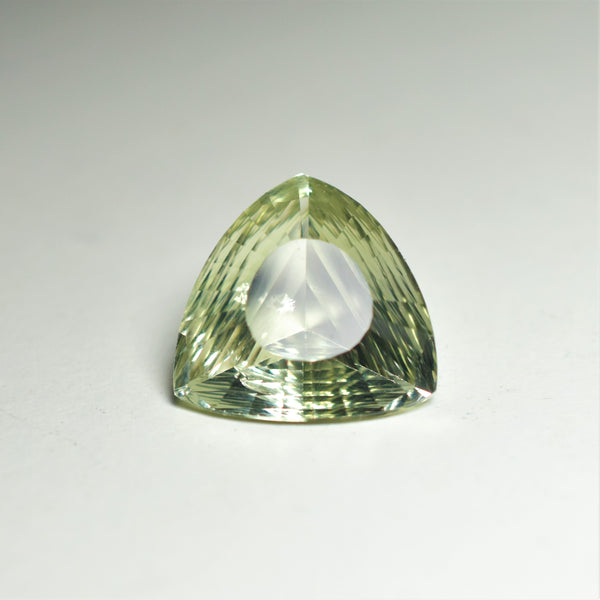 Green Amethyst Trillion Fantasy Cut Gemstone