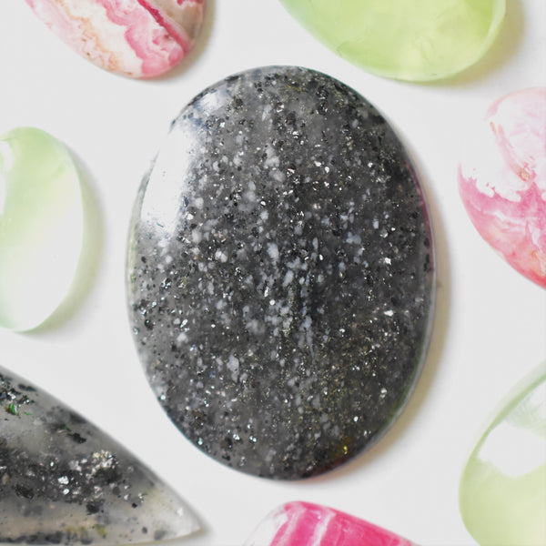 Black Sunstone 41x31mm Oval Cabochon