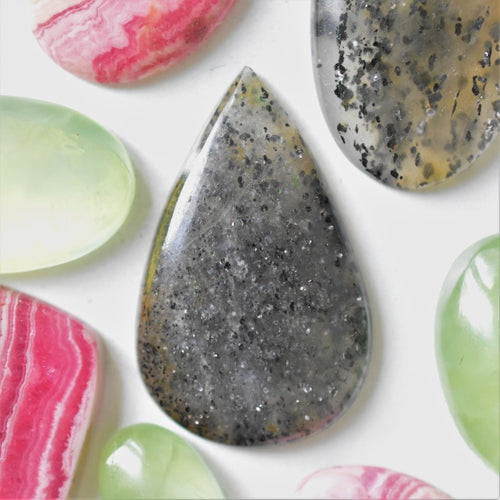 Black Sunstone 40x25mm Pear Cut Cabochon