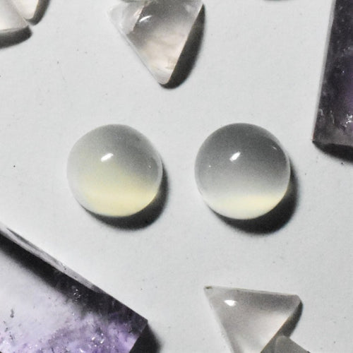 Moonstone 9mm Round Cabochon Pairs