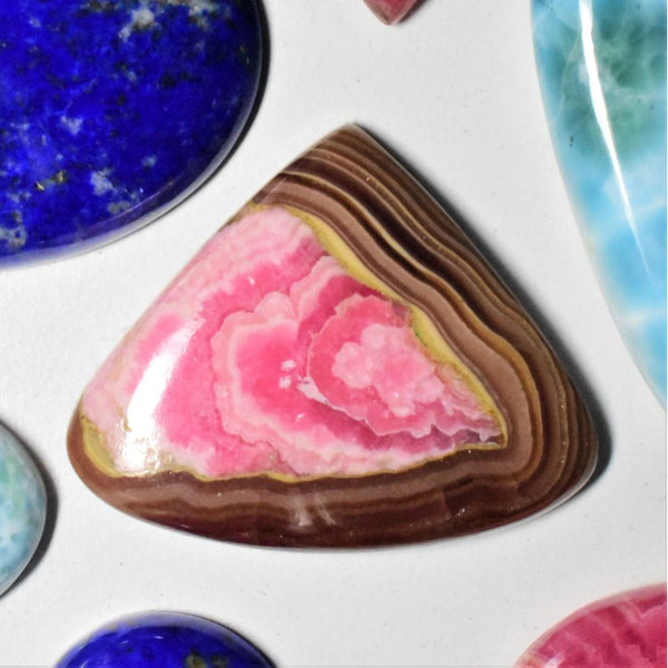 Rhodochrosite 43x35mm Fan Cut Cabochon