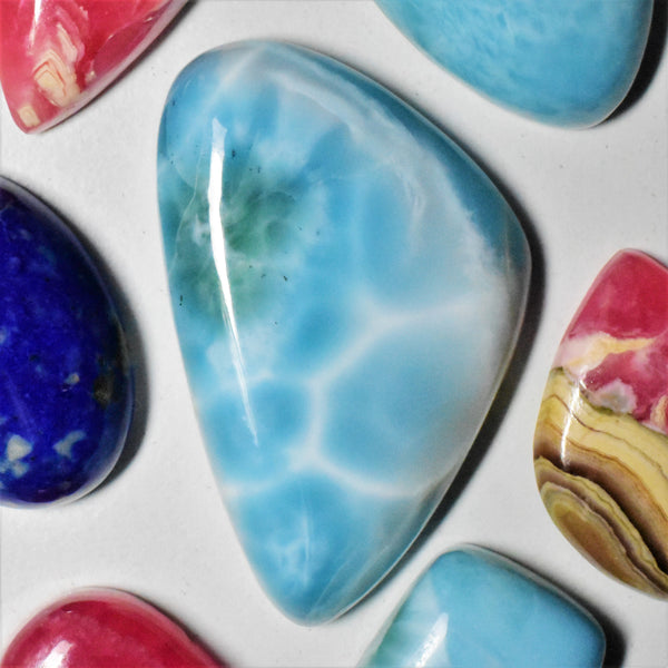 Larimar 46x28mm Triangular Cabochon
