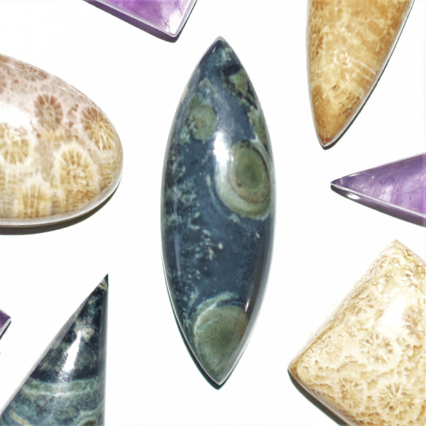 Star Galaxy Jasper 30x10mm Marquise Cut Cabochon
