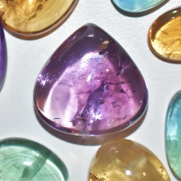 Amethyst 22x22mm Pear Cut Cabochon