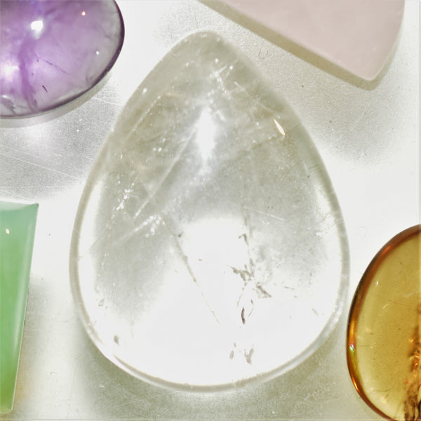 Quartz Crystal 32x25mm Pear Cut Cabochon