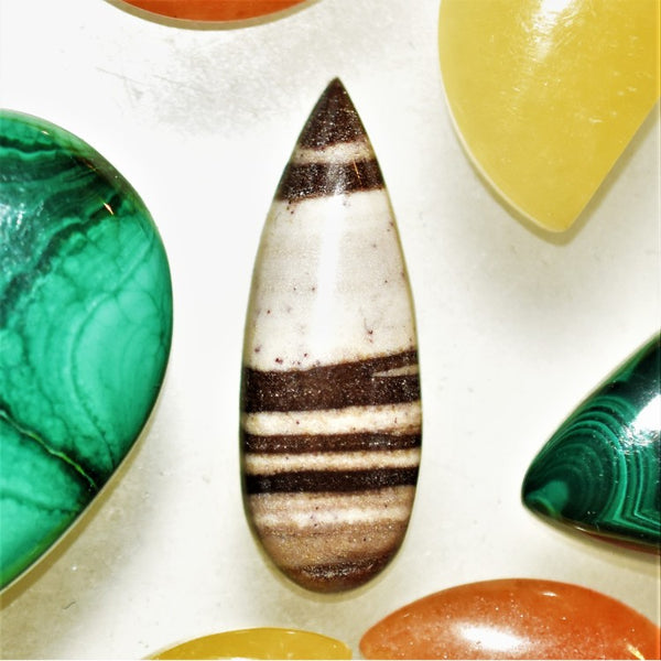 Zebra Jasper 30x10mm Pear Cut Cabochon