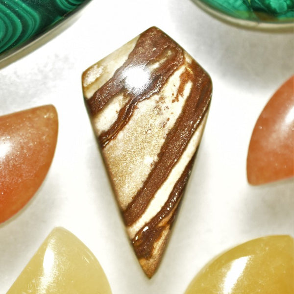 Zebra Jasper 30x15mm Kite Cut Cabochon