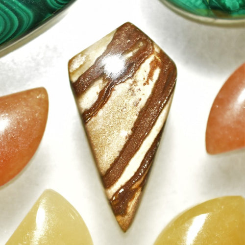 Zebra Jasper 30x15mm Kite Cut Cabochon