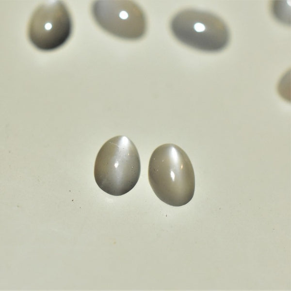 Gray Moonstone 6x4mm Oval Gemstone Cabochon Pair