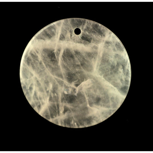 Rose Quartz 25mm Pierced Gemstone Disk