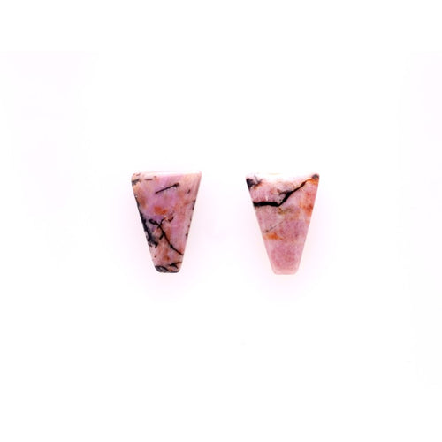 Rhodonite 14x10mm Trapezium Cut Loose Gemstone Cabochon Pair