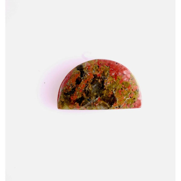 Unakite 25x15mm Semi Circular Gemstone Cabochon