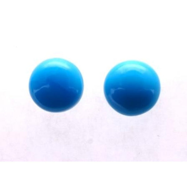 Turquoise 6mm Round Gemstone Cabochon Pair