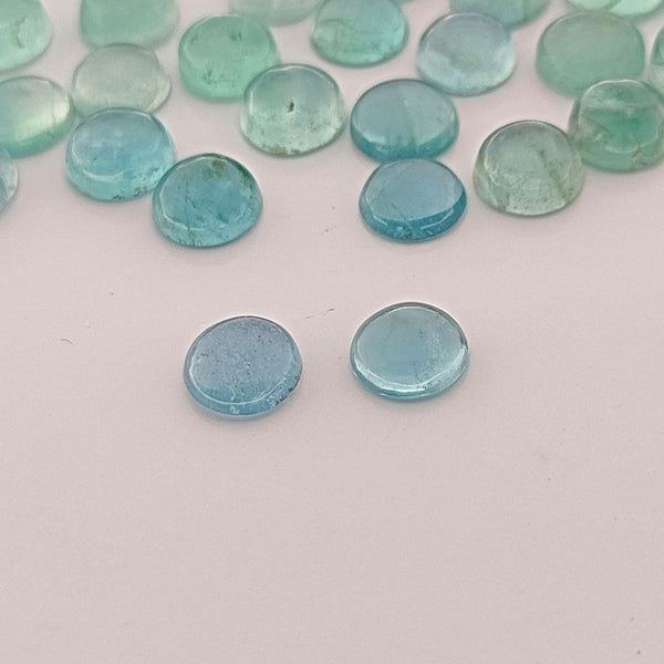 Fluorite 6mm Round Gemstone Cabochon Pair