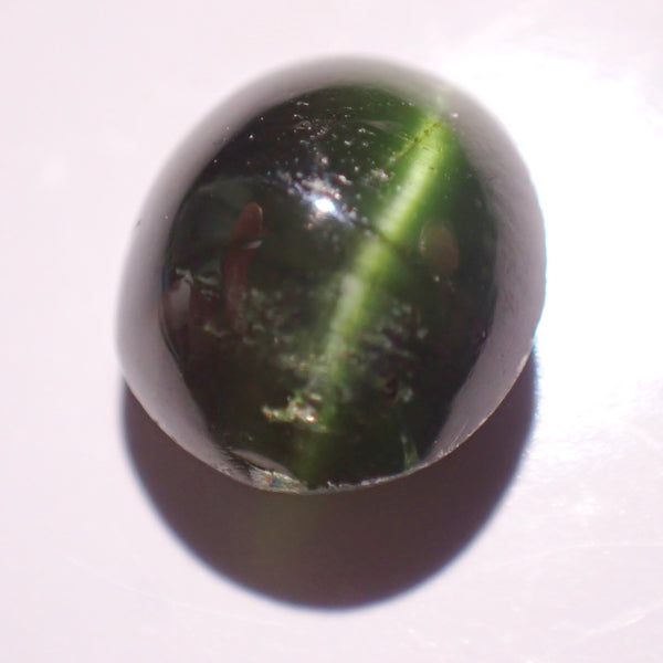 Green Cats Eye Diopside 8x7mm Oval Loose Gemstone Cabochon