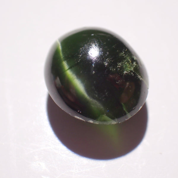Green Cats Eye Diopside 10.8x9.1mm Oval Loose Gemstone Cabochon