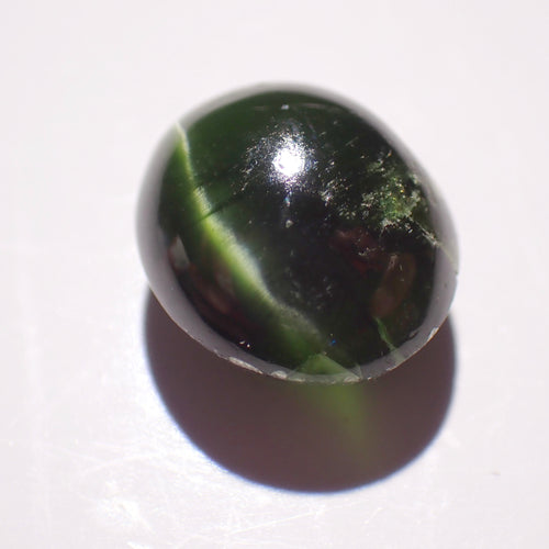 Green Cats Eye Diopside 10.8x9.1mm Oval Loose Gemstone Cabochon