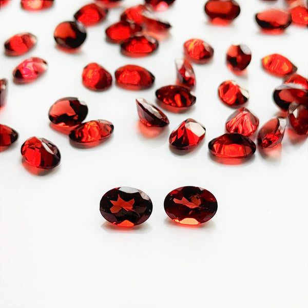 Garnet 7x5mm Oval Faceted Pair