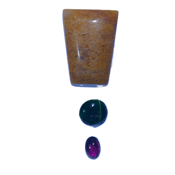 Gem Pack: Yellow Jasper, Green Cats Eye Diopside and Garnet