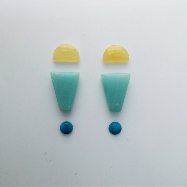 Gem Pack: Caribbean Blue Calcite, Yellow Calcite, Turquoise