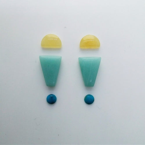 Gem Pack: Caribbean Blue Calcite, Yellow Calcite, Turquoise