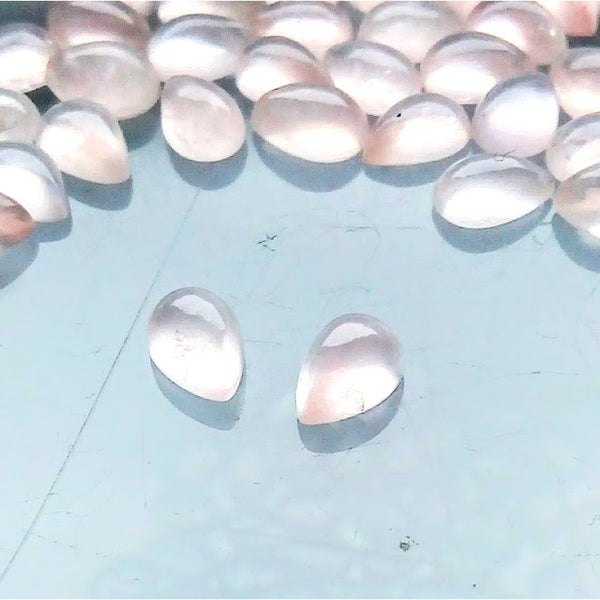 Rose Quartz 6x4mm Pear Cut Loose Gemstone Cabochon Pair