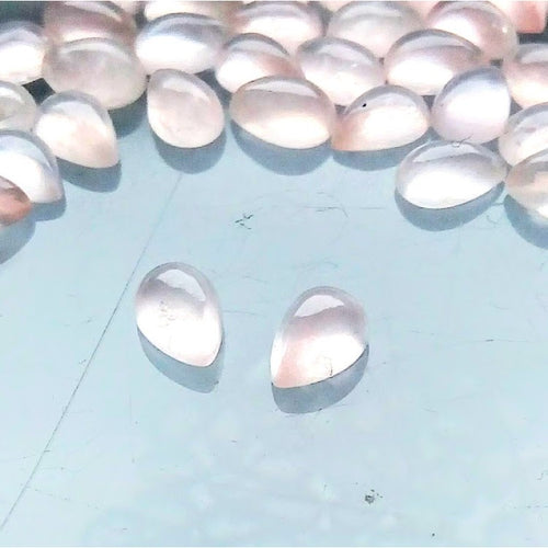 Rose Quartz 6x4mm Pear Cut Loose Gemstone Cabochon Pair